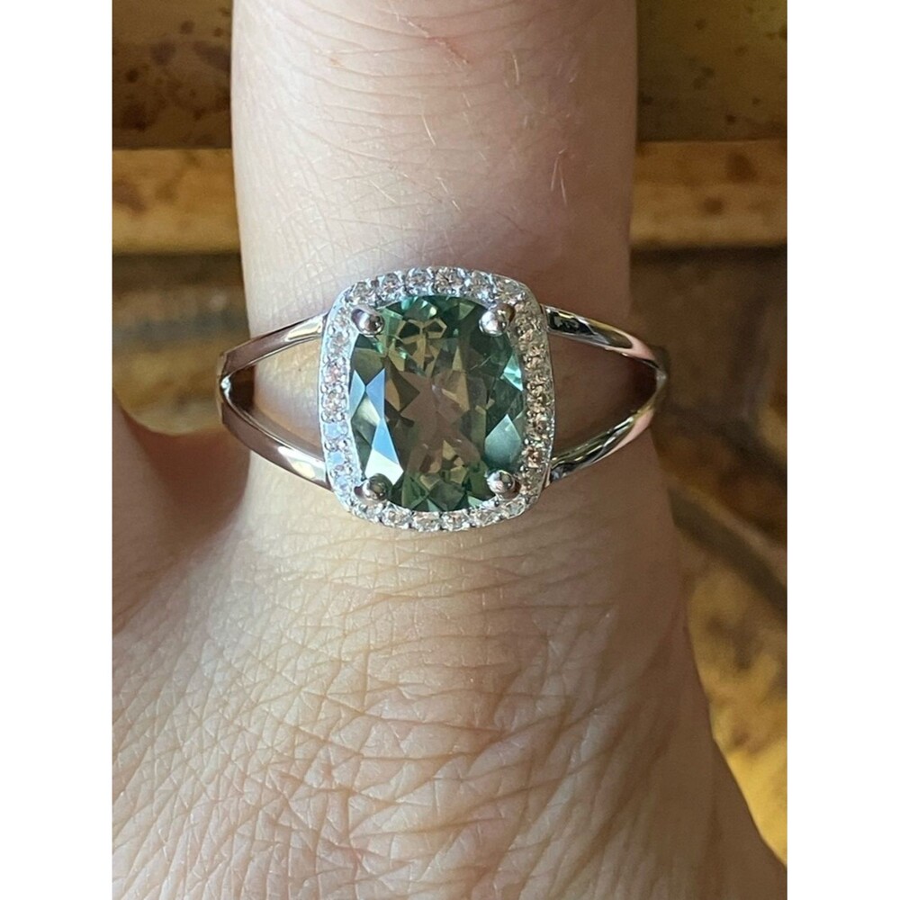Green Labradorite Sterling Silver Ring Size 10
